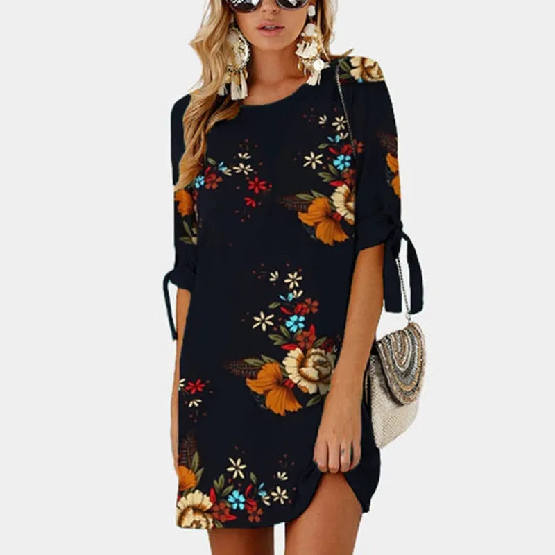 Floral Print Chiffon Sundress