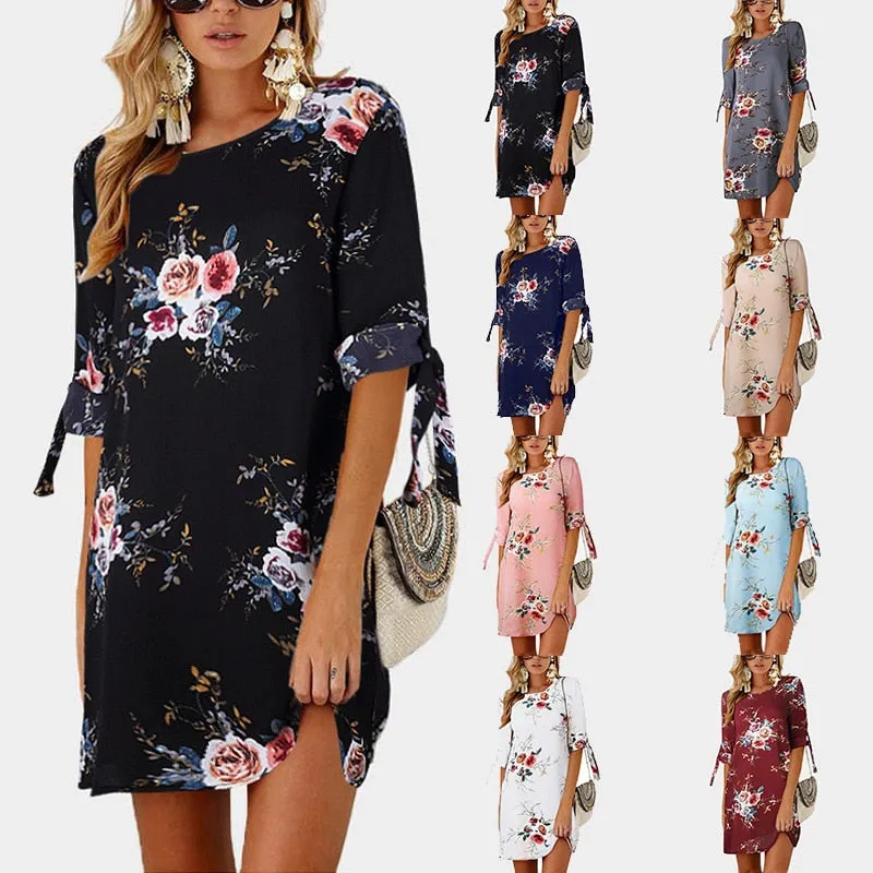 Floral Print Chiffon Sundress