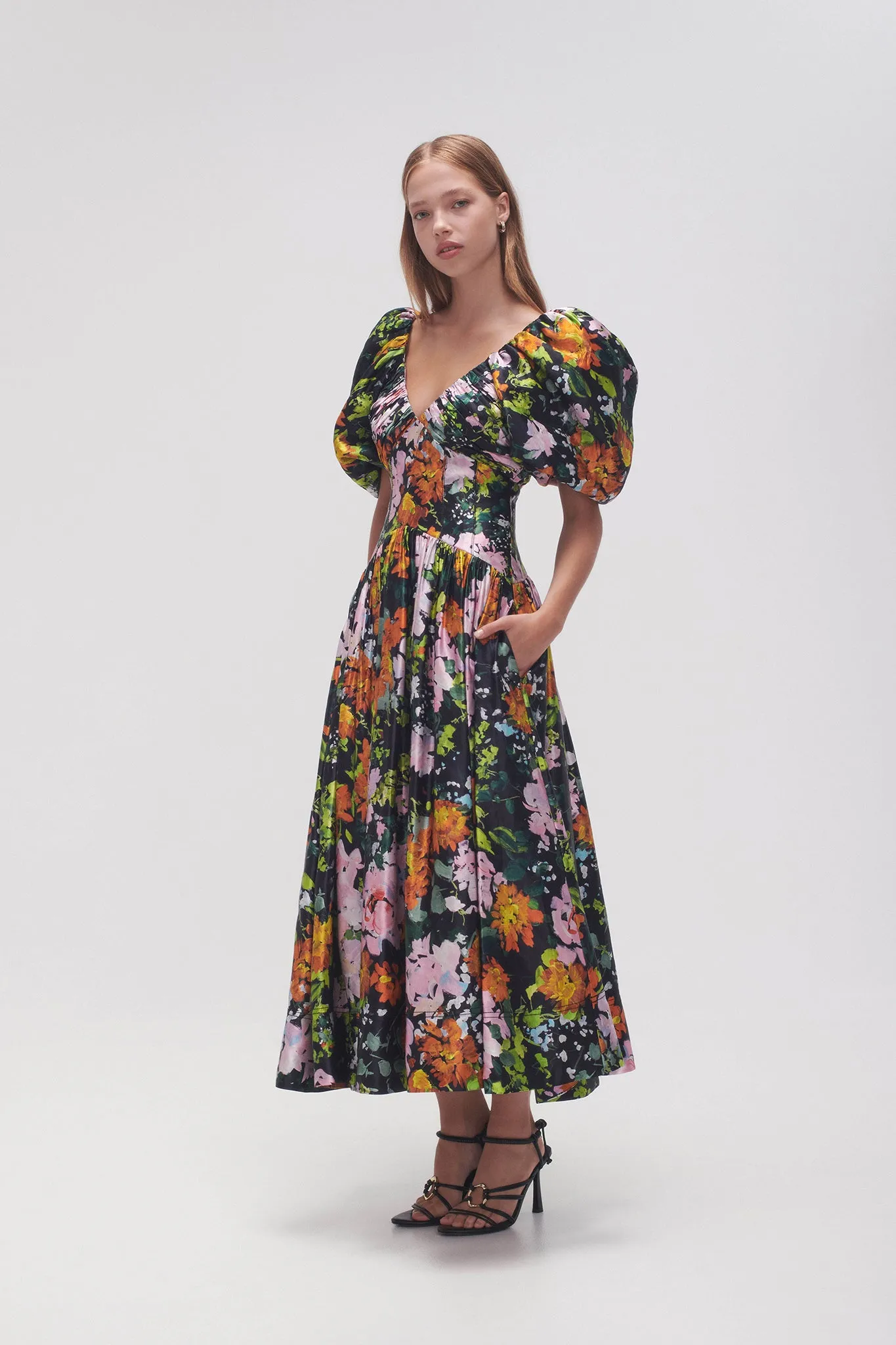 Gabrielle Plunge Midi Dress