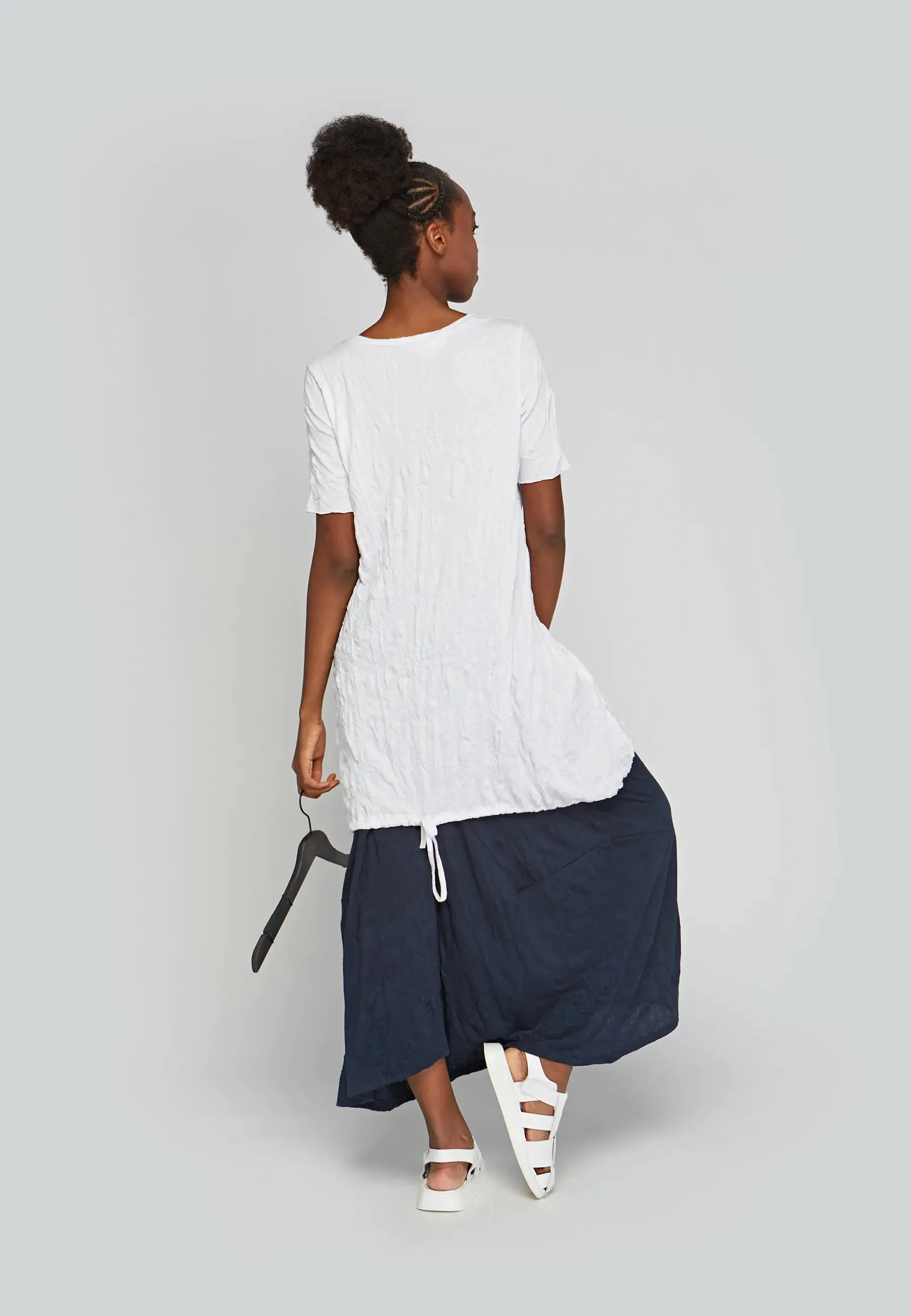 GALE Wrinkled viscose jersey tunic