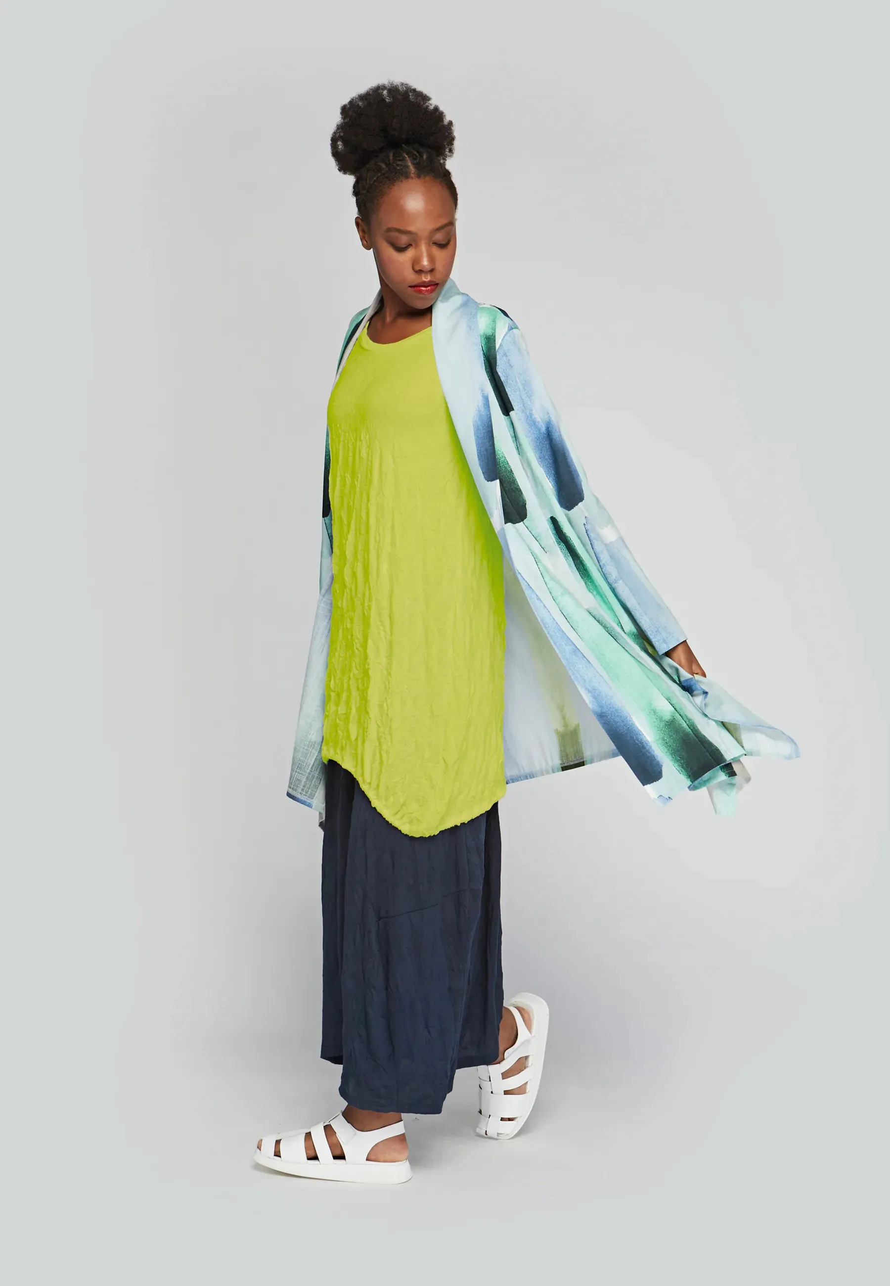 GALE Wrinkled viscose jersey tunic