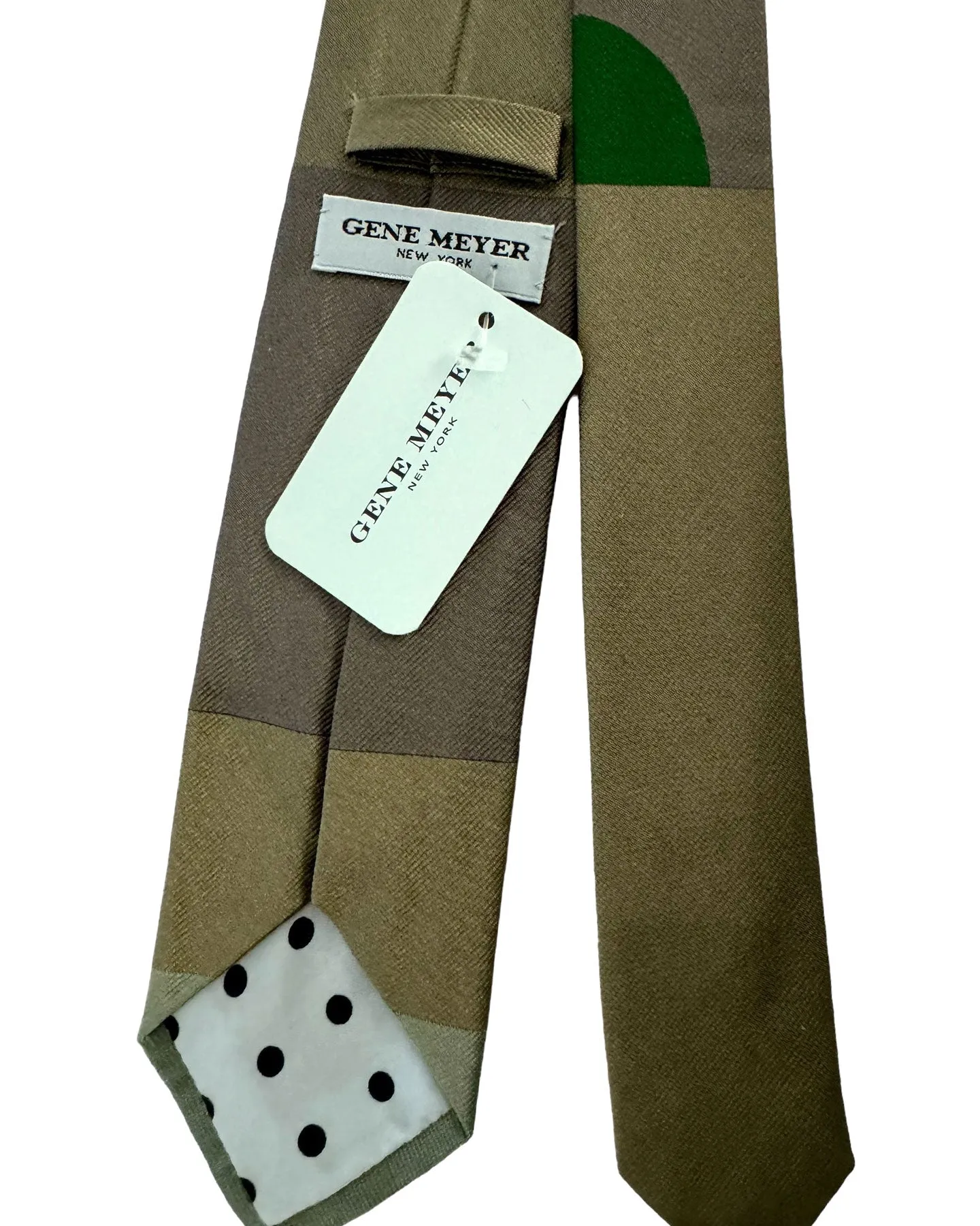 Gene Meyer Silk Tie Taupe Green Original Design