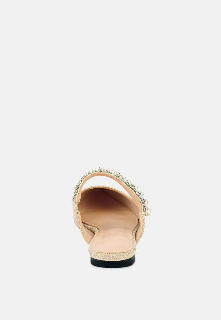 Geode Pearl Embellished Slip On Mules By Ruw