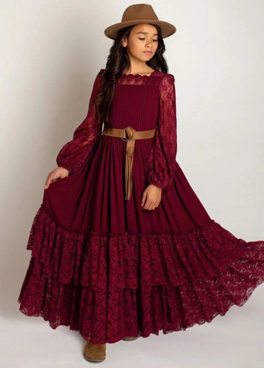 Girls Lace Long Sleeve Dress