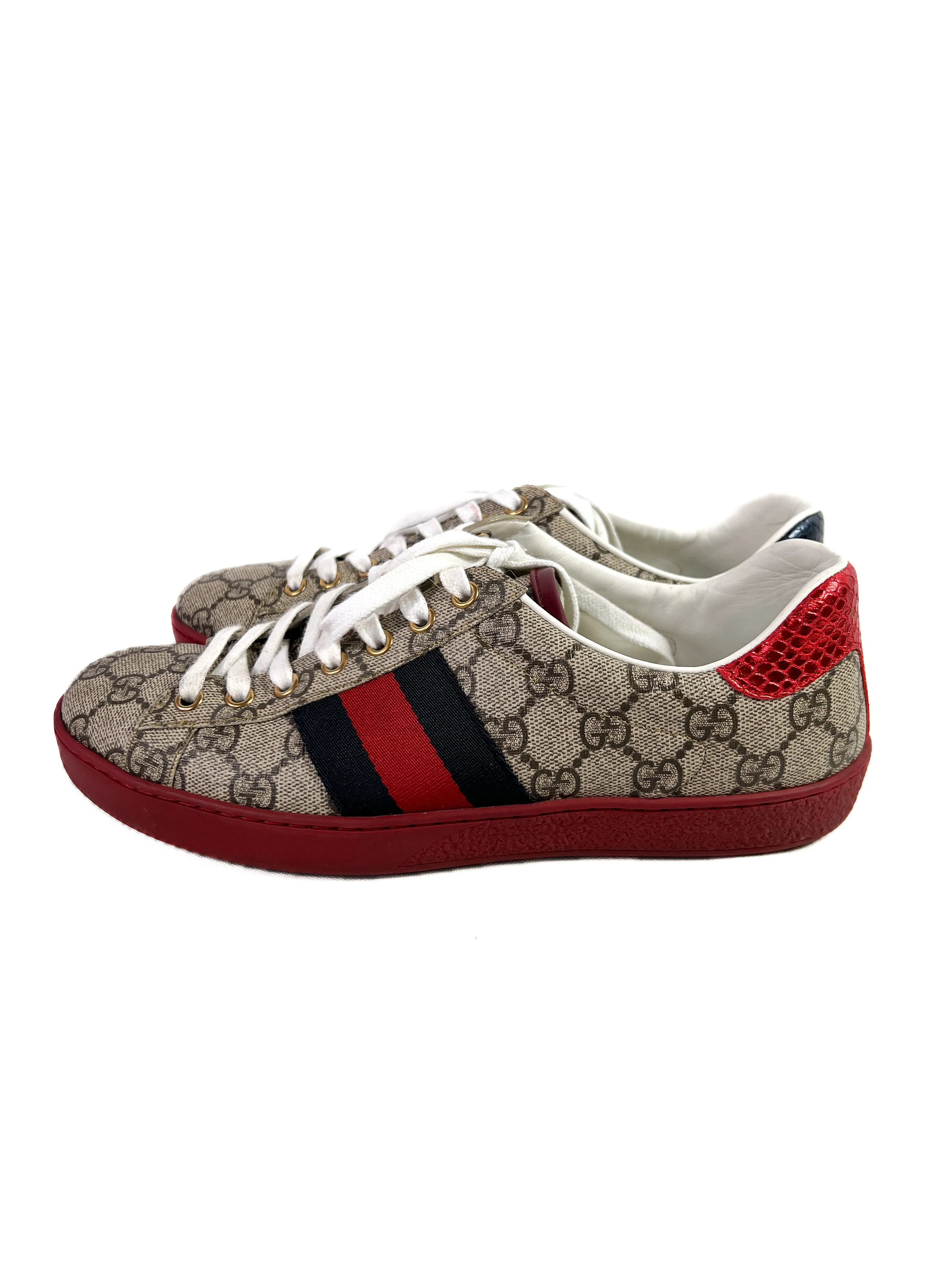 Gucci mens GG ace supreme sneakers size 9m/11wom **box** retail $750