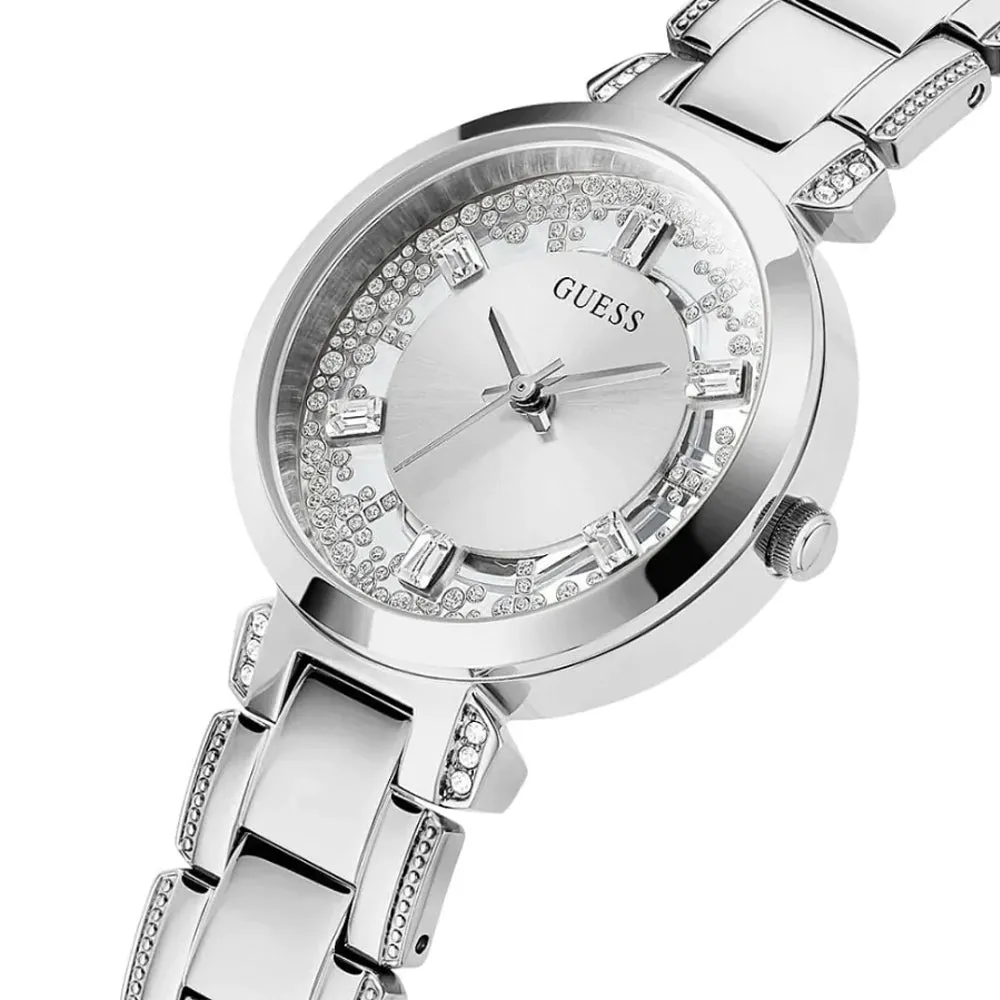 Guess Crystal Clear Stainless Steel Strap Ladies Watch GW0470L1