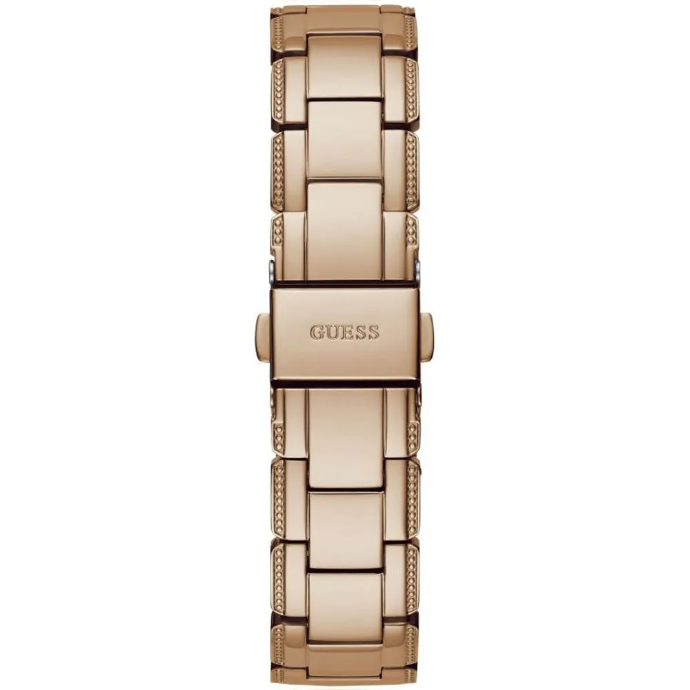 Guess Rose Gold Tone Crystal Clear Stainless Steel Strap Ladies Watch GW0470L3