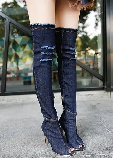 Ida Knee High Jean Boots