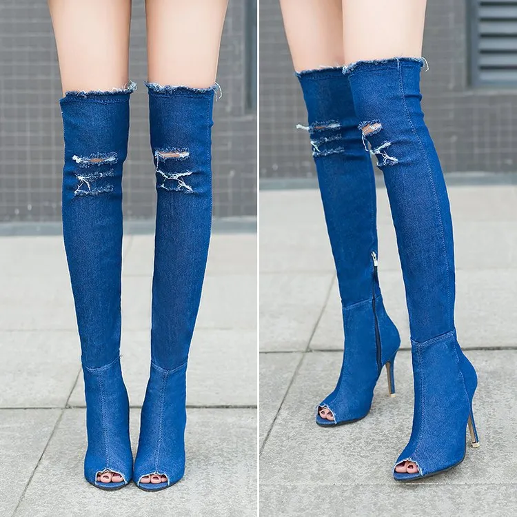 Ida Knee High Jean Boots