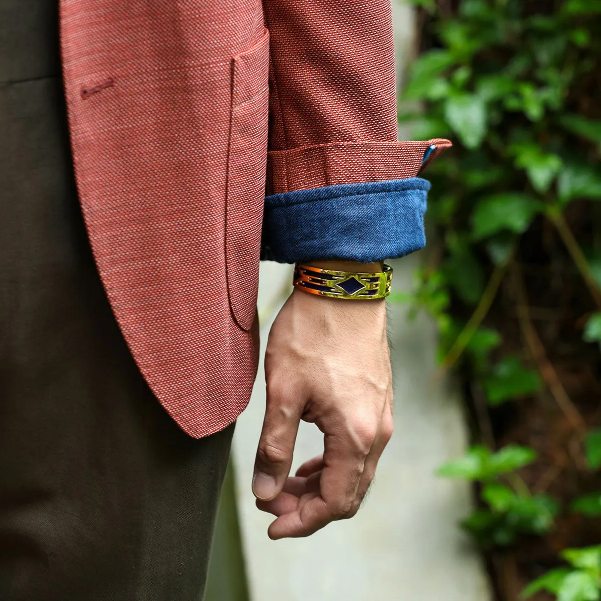 Ikat Bangle - Peacock Green