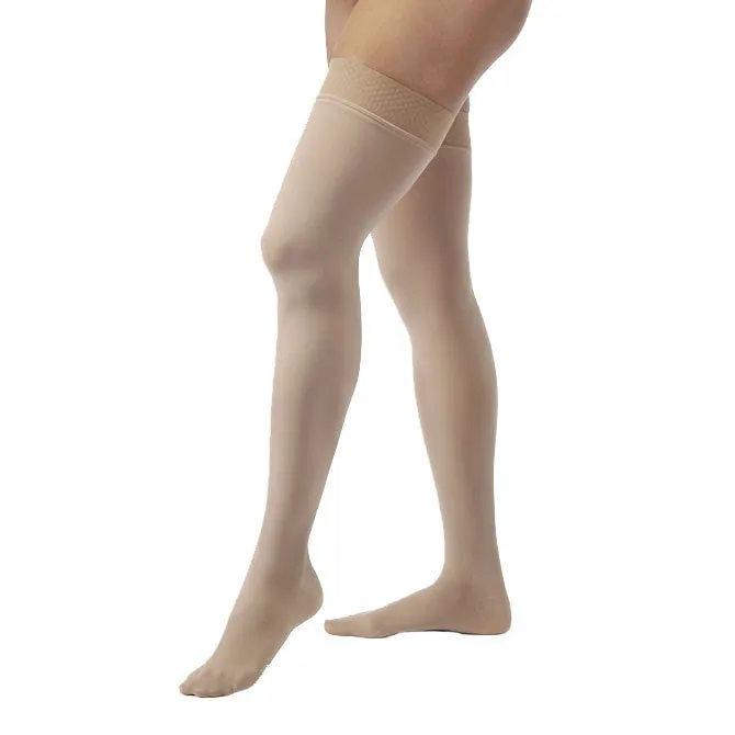 Jobst Opaque Closed Toe Thigh Highs w/ Silicone Dot Band - 15-20 mmHg