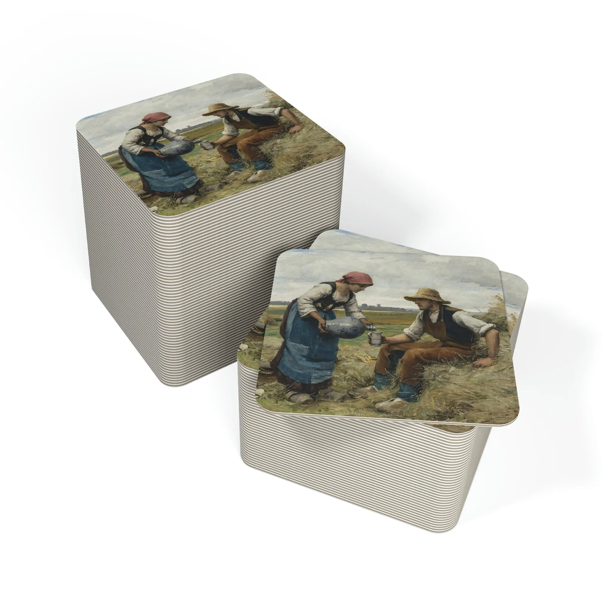 Julien Dupre: "Femme Versant a Boire" - Coasters (50, 100 pcs)