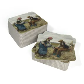 Julien Dupre: "Femme Versant a Boire" - Coasters (50, 100 pcs)