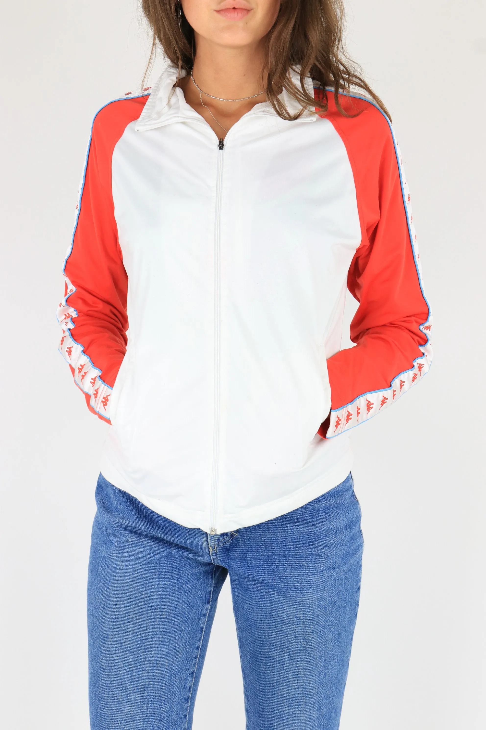 Kappa Track Jacket Red/White Medium