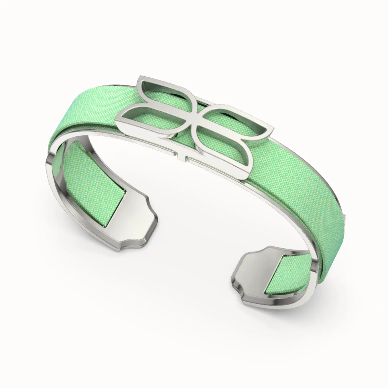 Kawung Silk Cuff - Palm Tree Green