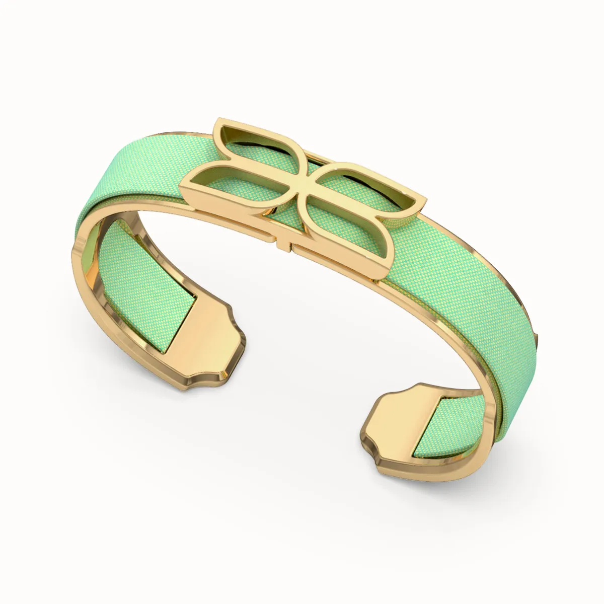 Kawung Silk Cuff - Palm Tree Green