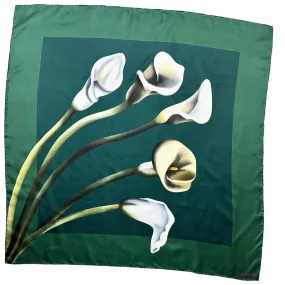 Lanvin Scarf Green Calla Lily Floral - New 2024 Collection