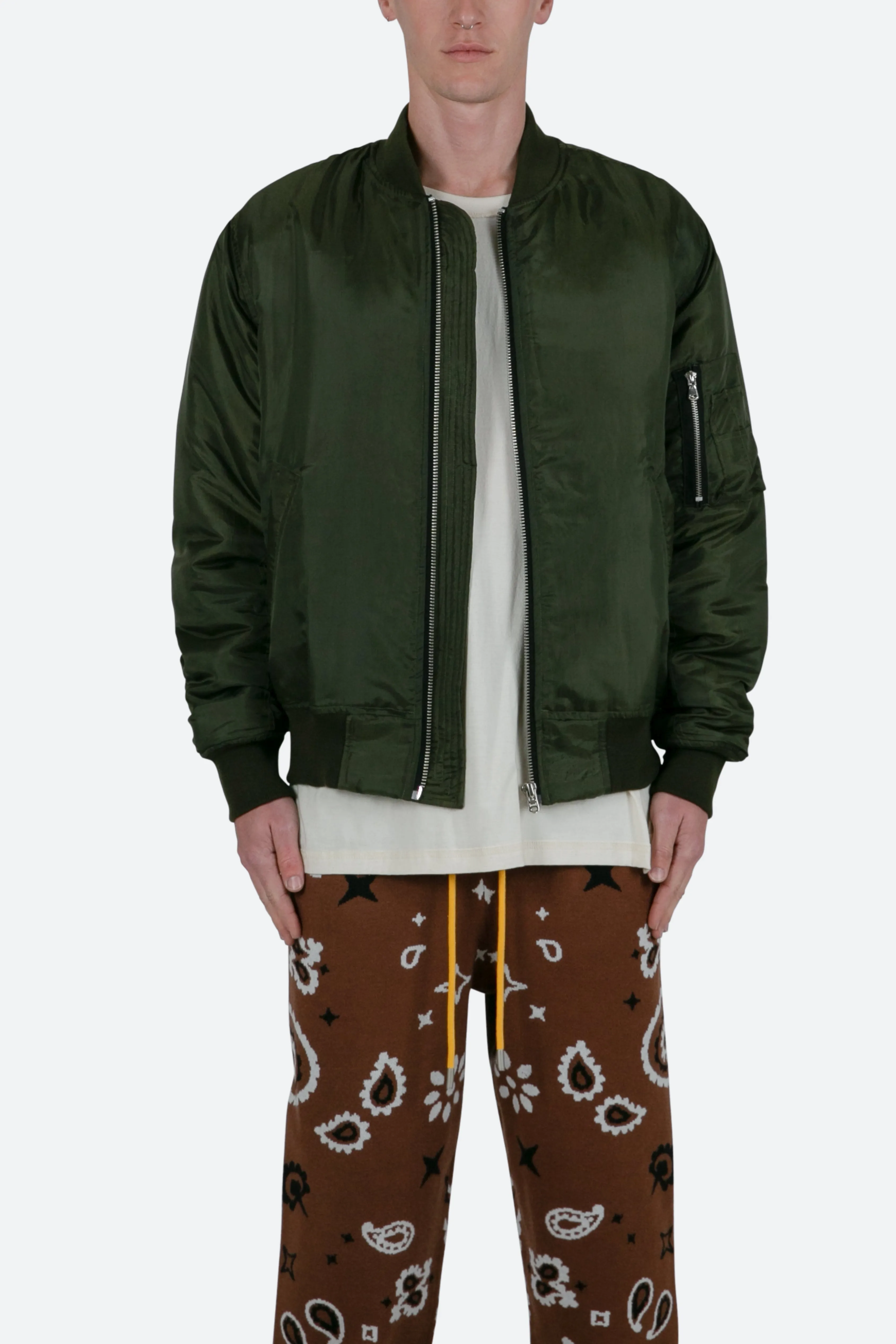 Lightweight Bomber Jacket - Olive