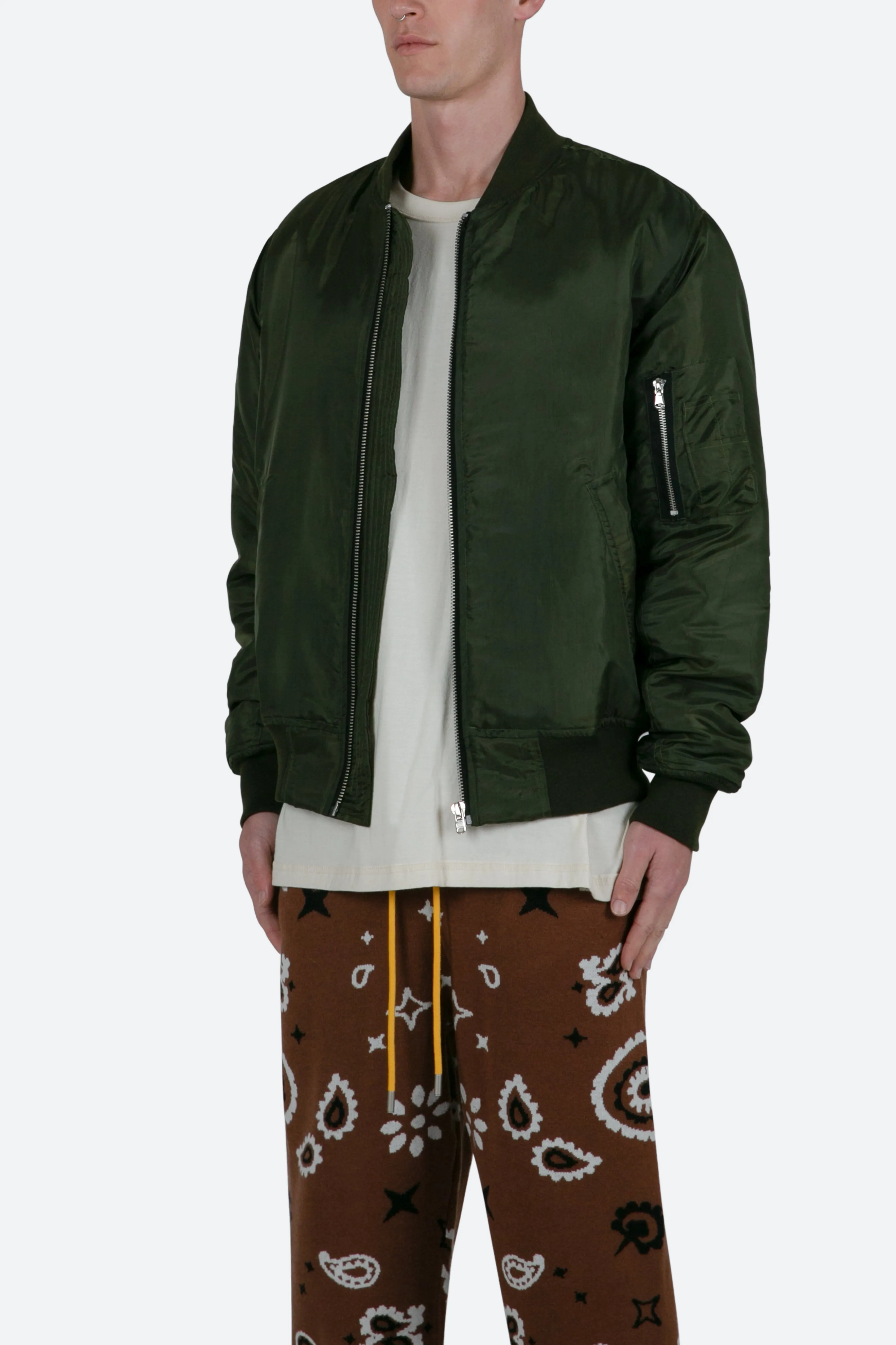 Lightweight Bomber Jacket - Olive