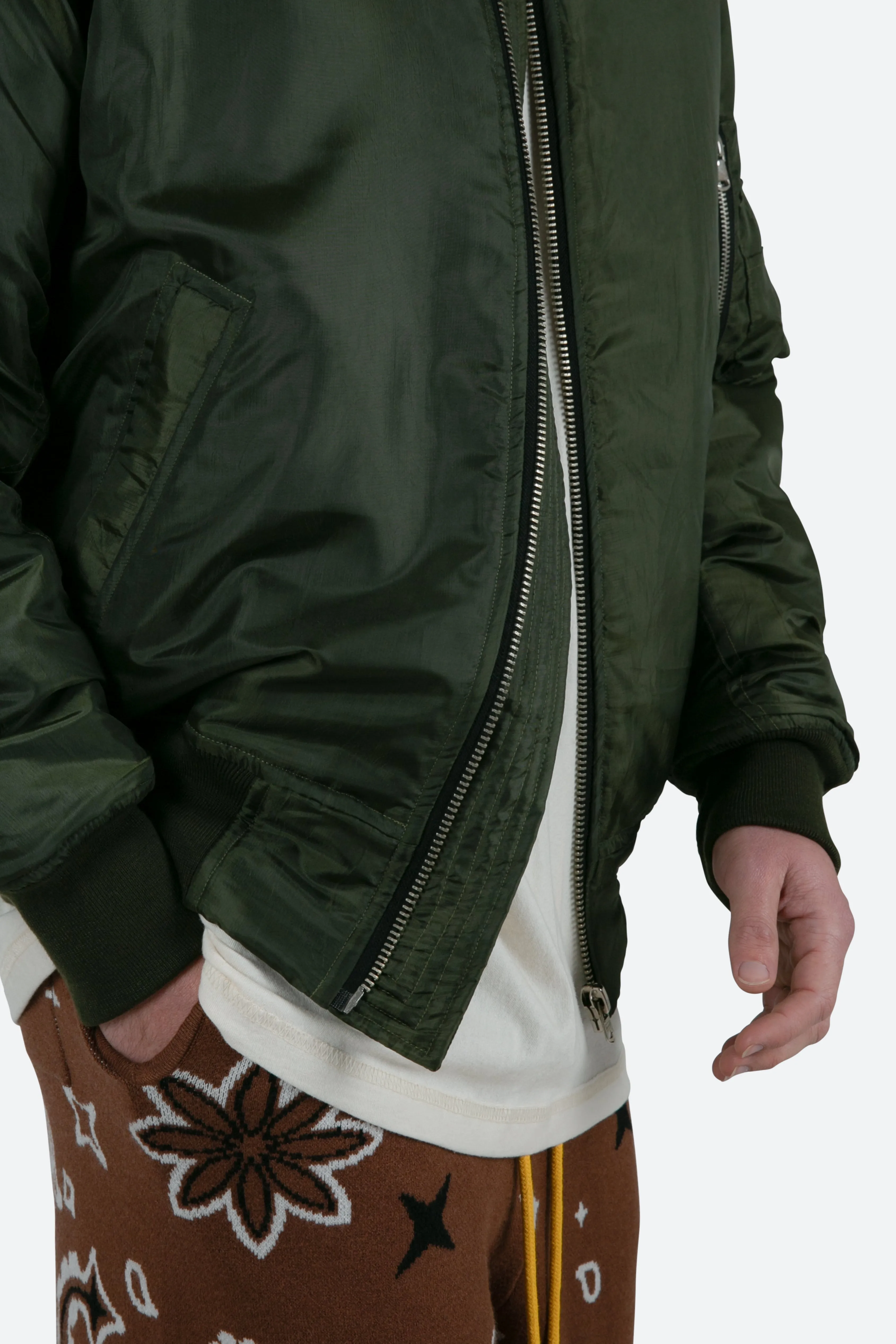 Lightweight Bomber Jacket - Olive