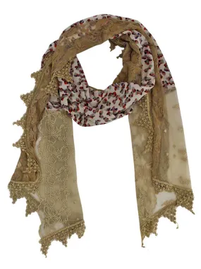 Lightweight Lace Scarf With Bow Print