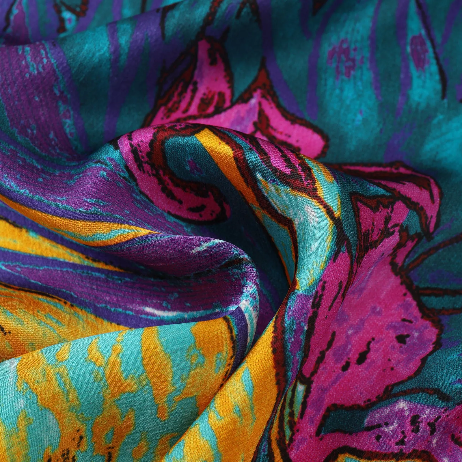 Long Charmeuse Silk Scarf Purple Iris by Van Gogh LZD141