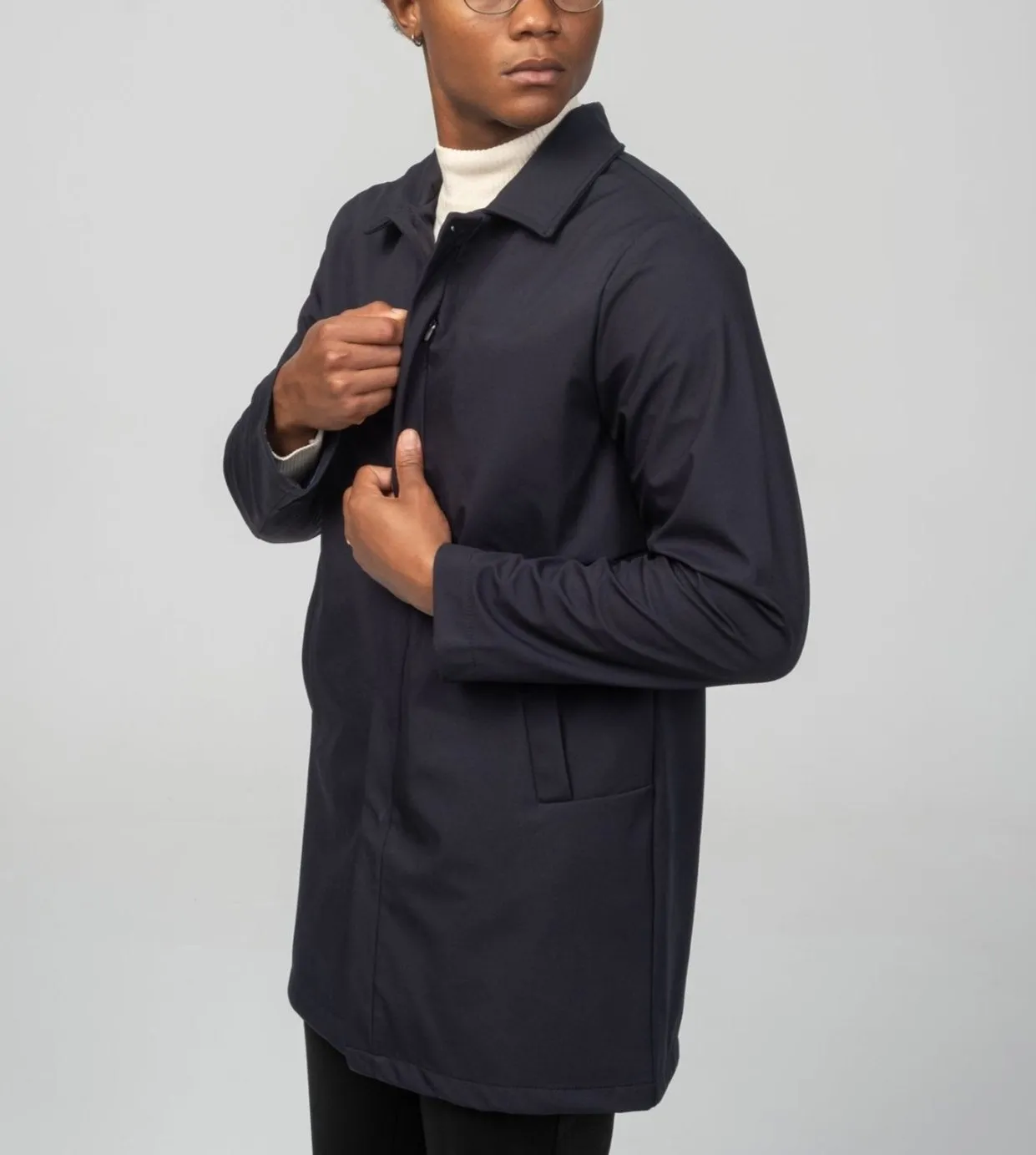 Long Lightweight Windbreaker - Navy