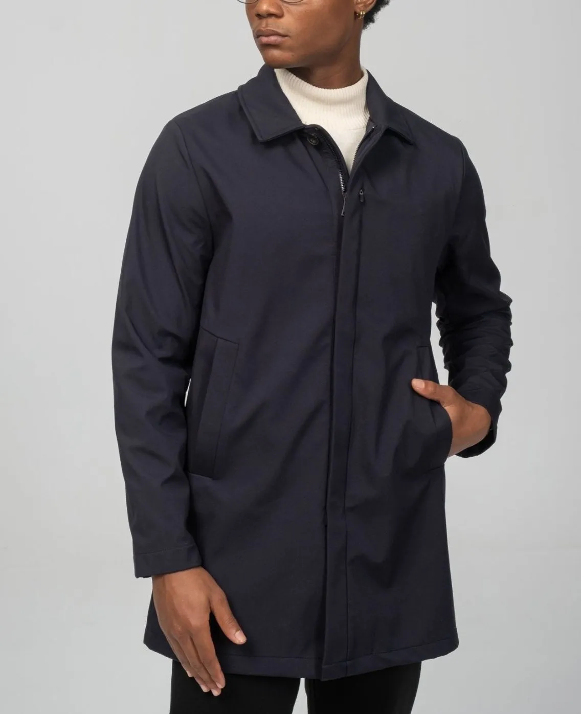 Long Lightweight Windbreaker - Navy