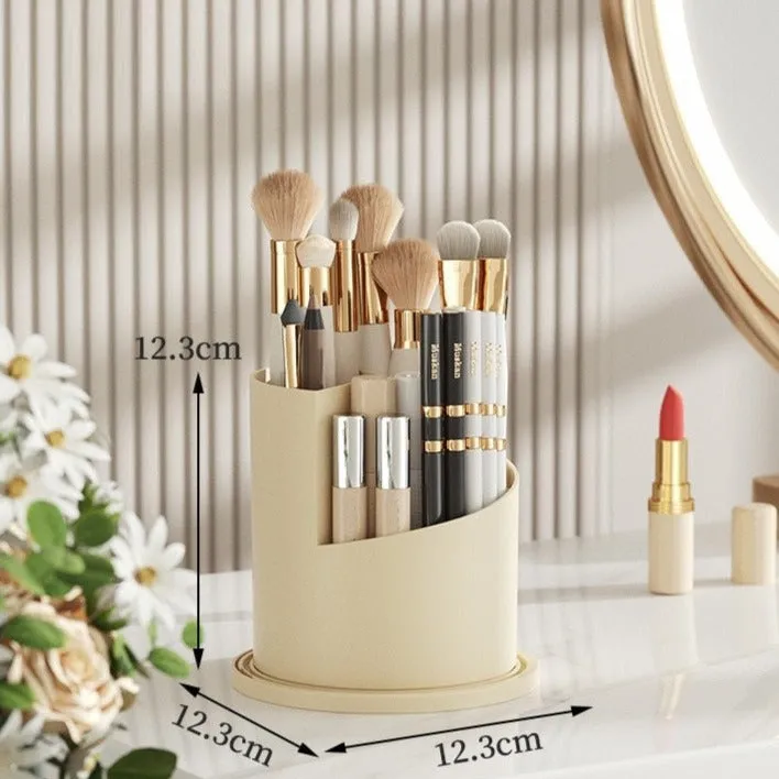 Makeup Brush Holder with Lid 360° Rotating