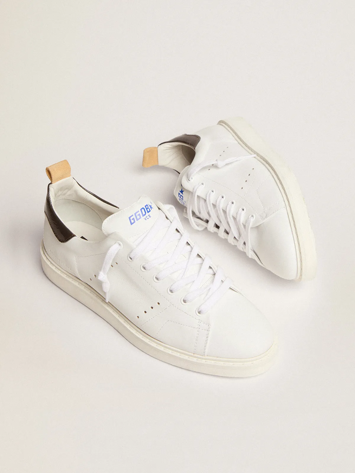 Men's Starter in white naplack with painted leather heel tab