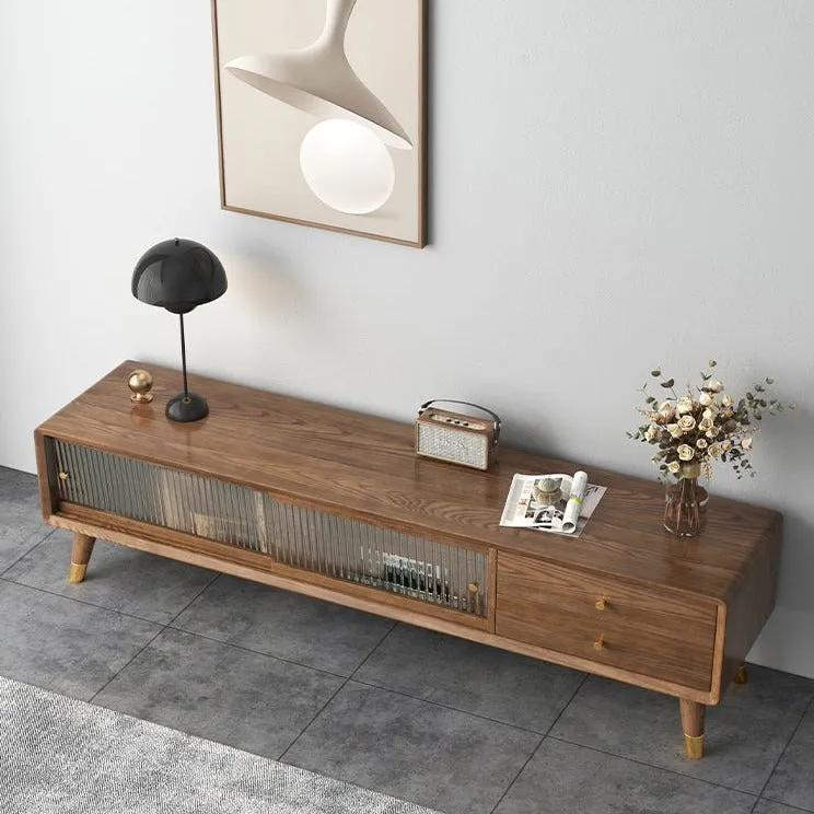 Midcentury Modern Walnut TV Cabinet With Drawers