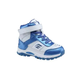 Mt. Emey 3305-6H White/Navy Blue - Children Straight Last Athletic Boots with Elastic Laces