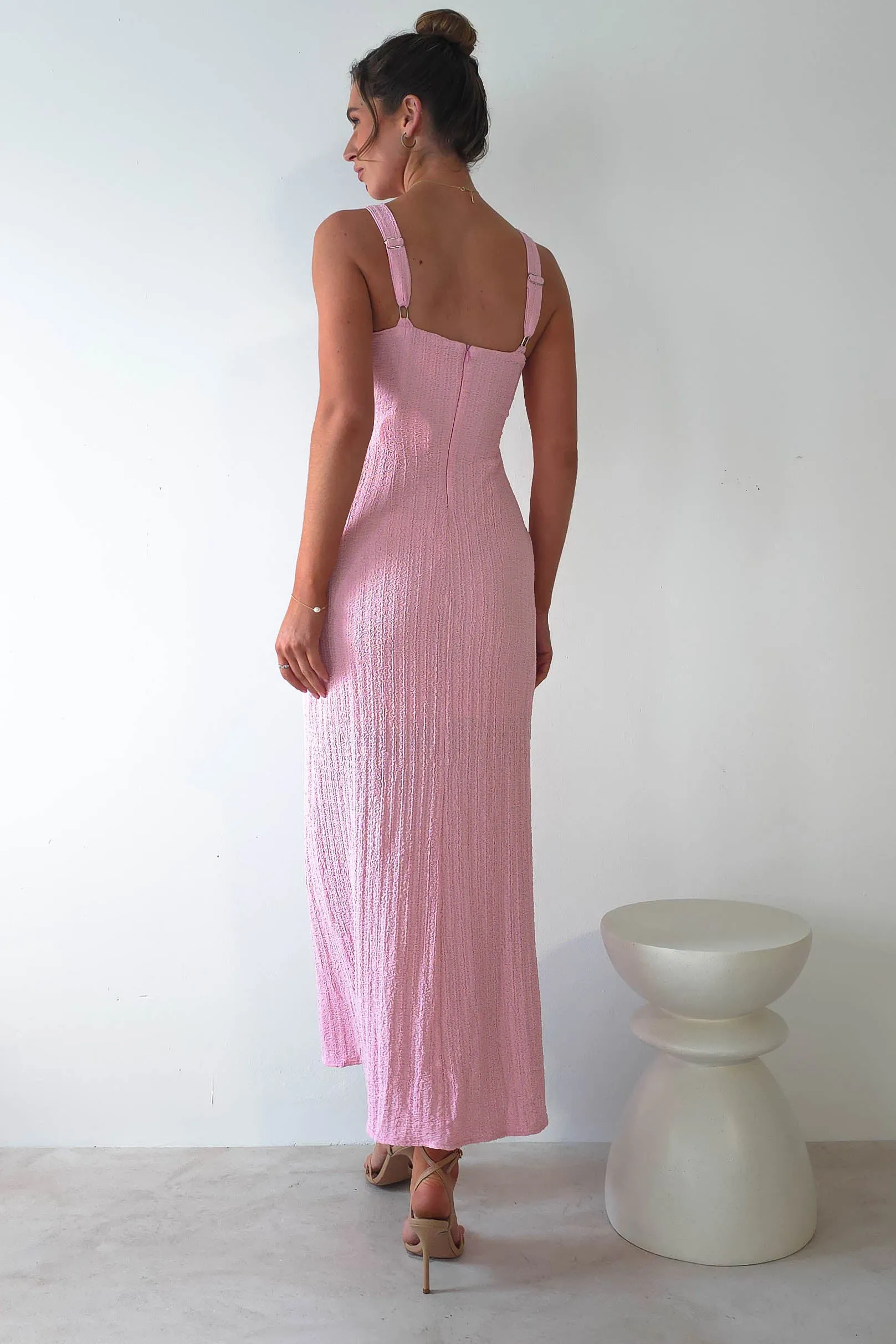 Nakia Textured Maxi Dress | Pink