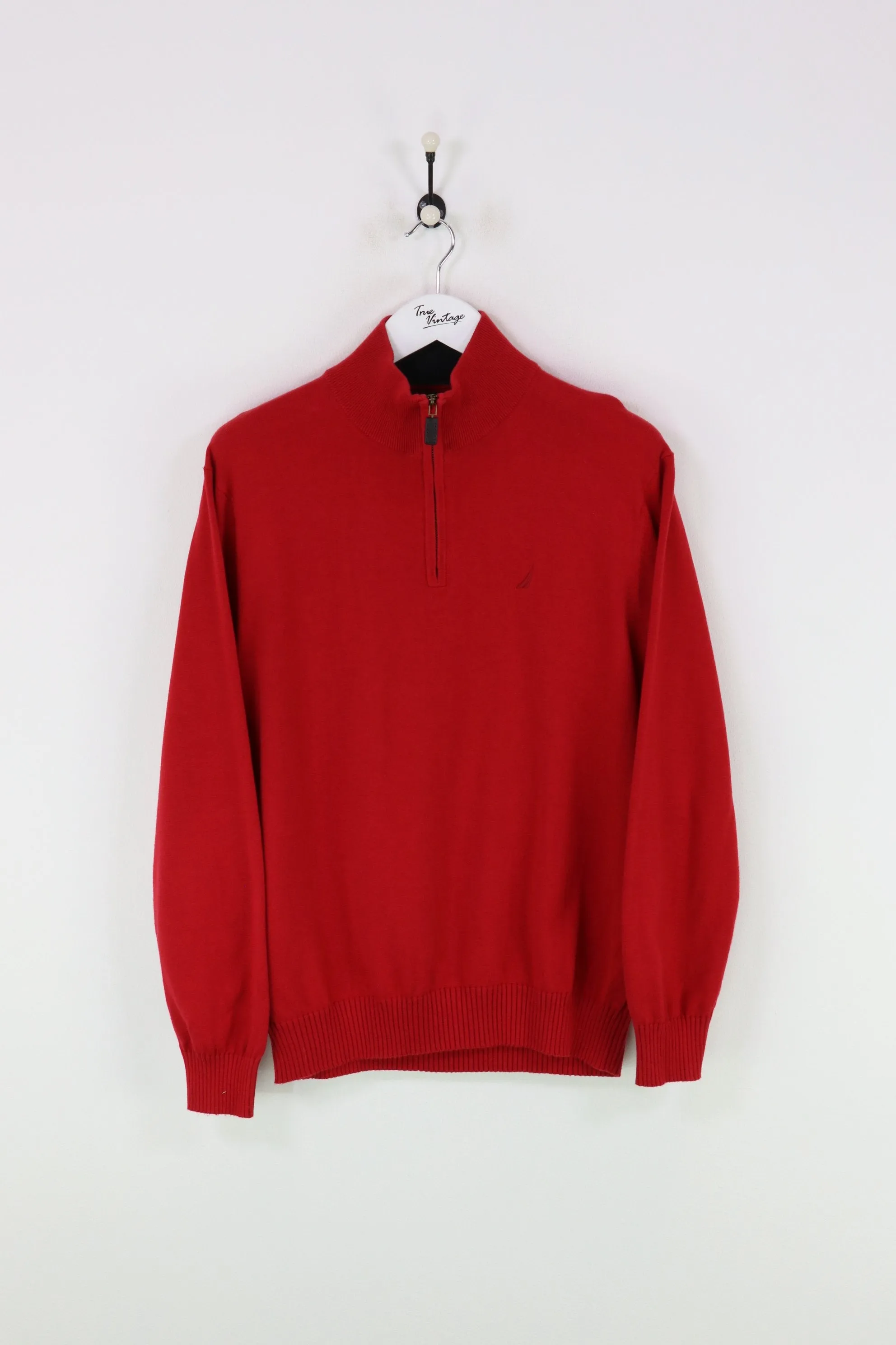 Nautica 1/4 Zip Knitted Sweatshirt Red Small