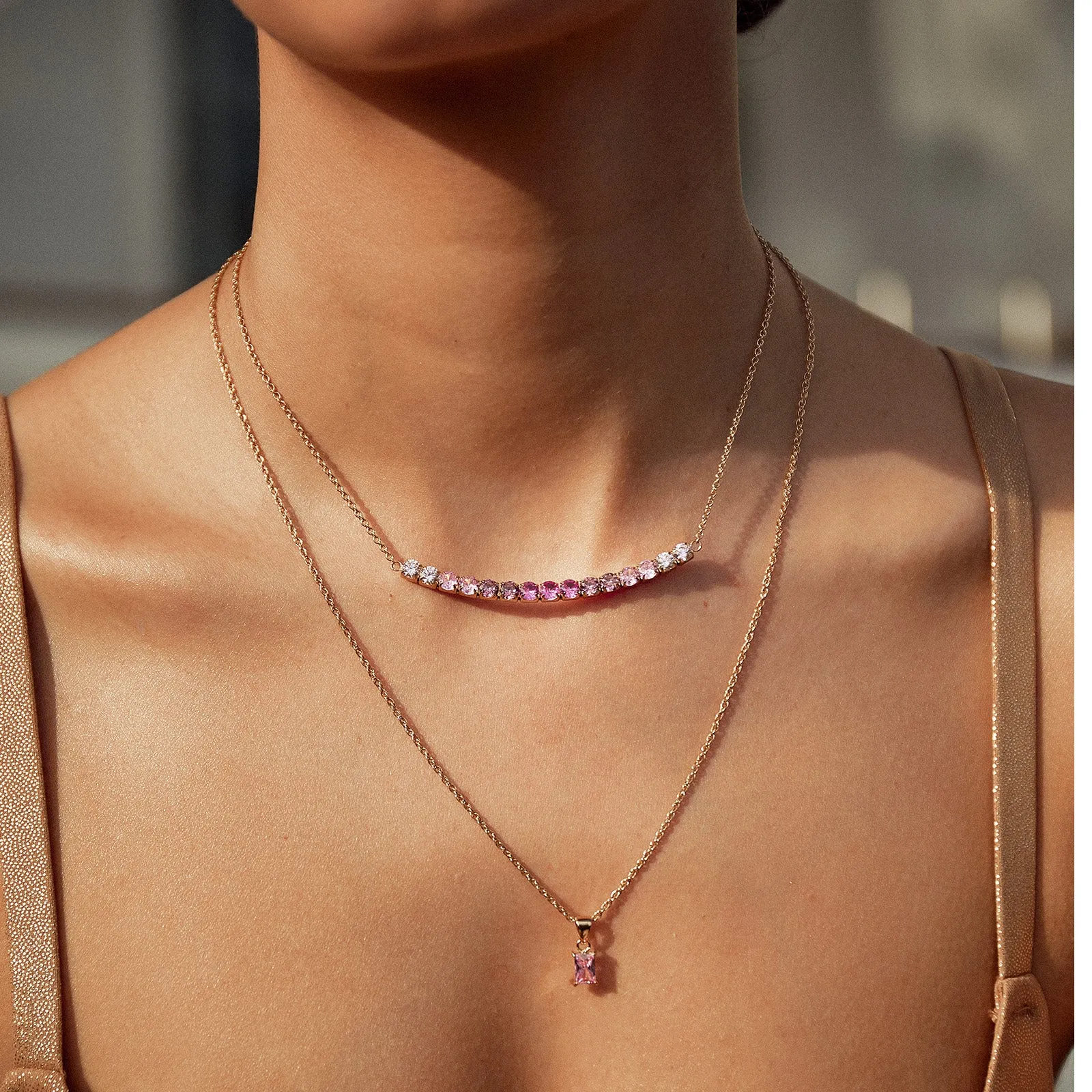 Ombre Necklace Stack - Rose