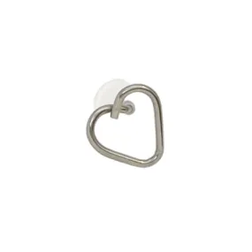 Open Heart Acrylic Flat Back Earring - Silver