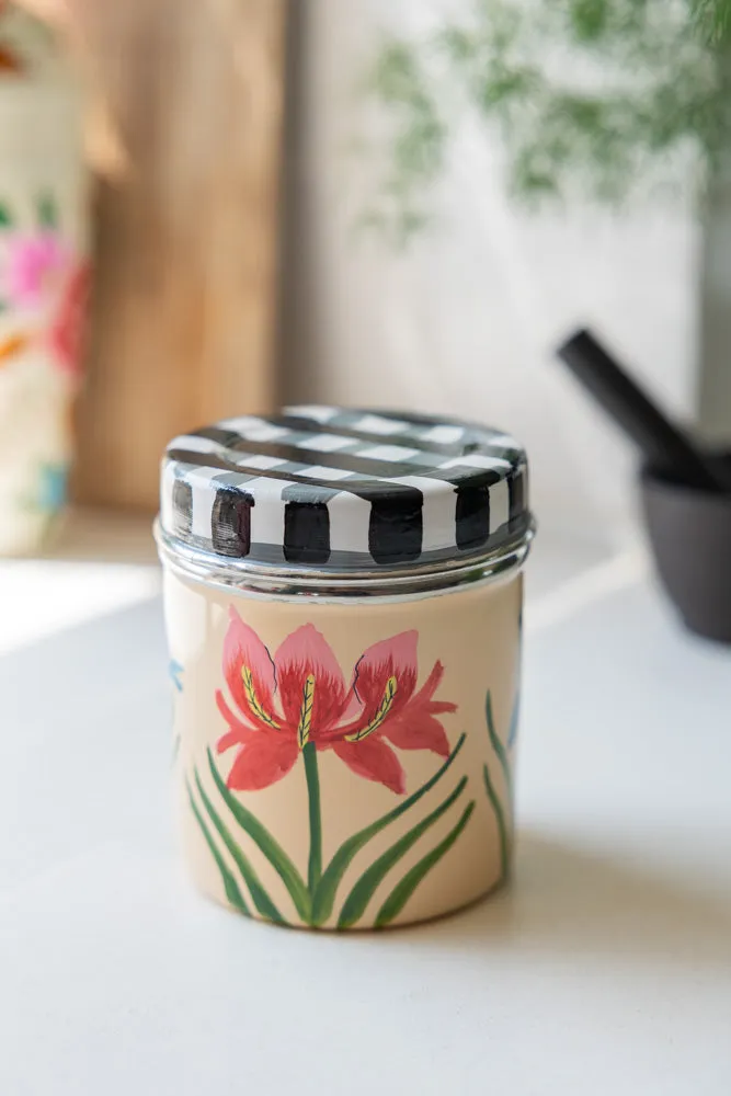 Orchids & Checkered Spice Tin