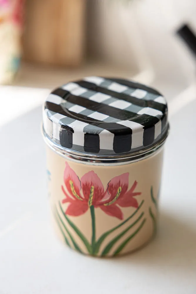 Orchids & Checkered Spice Tin