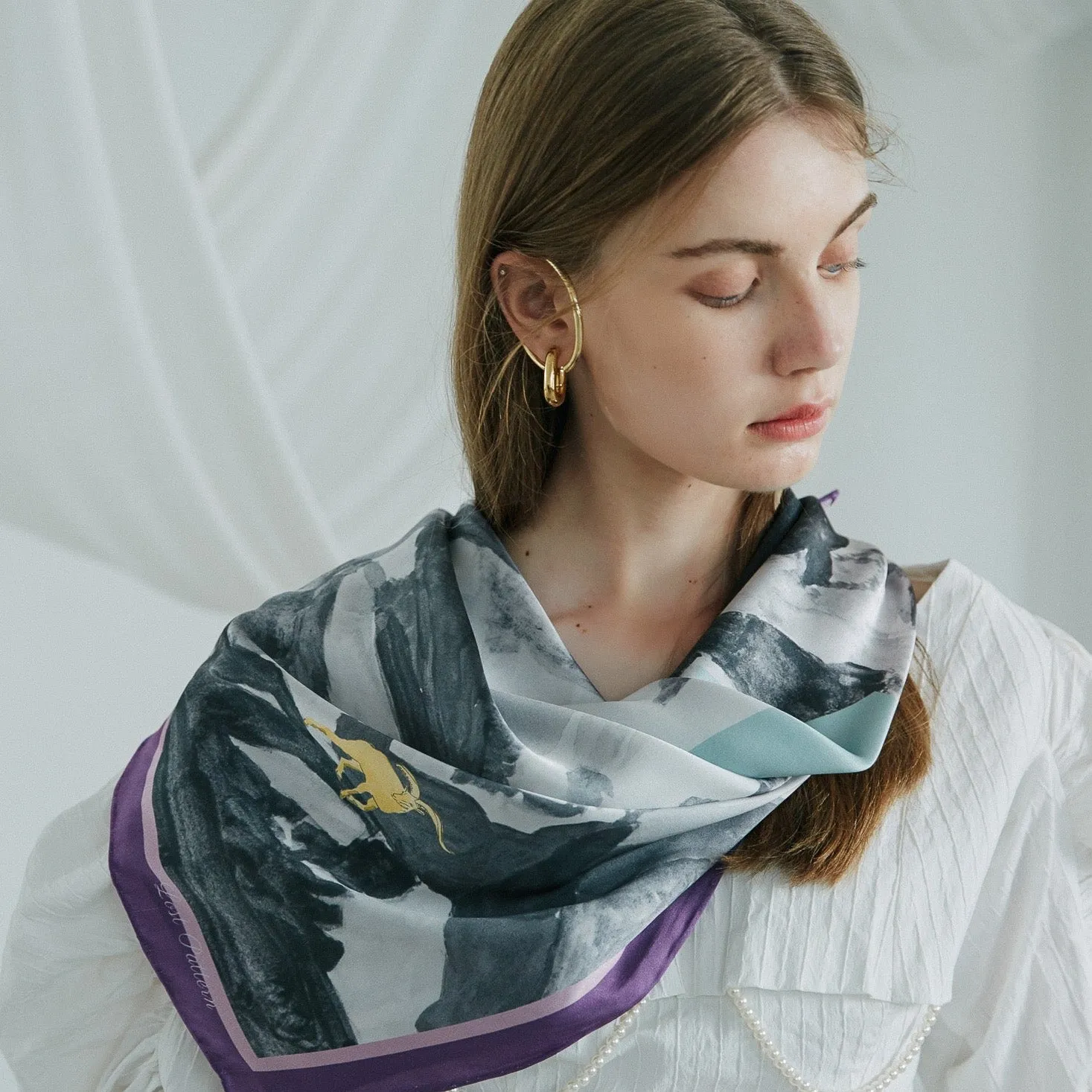 "Himalaya" Large Silk Scarf