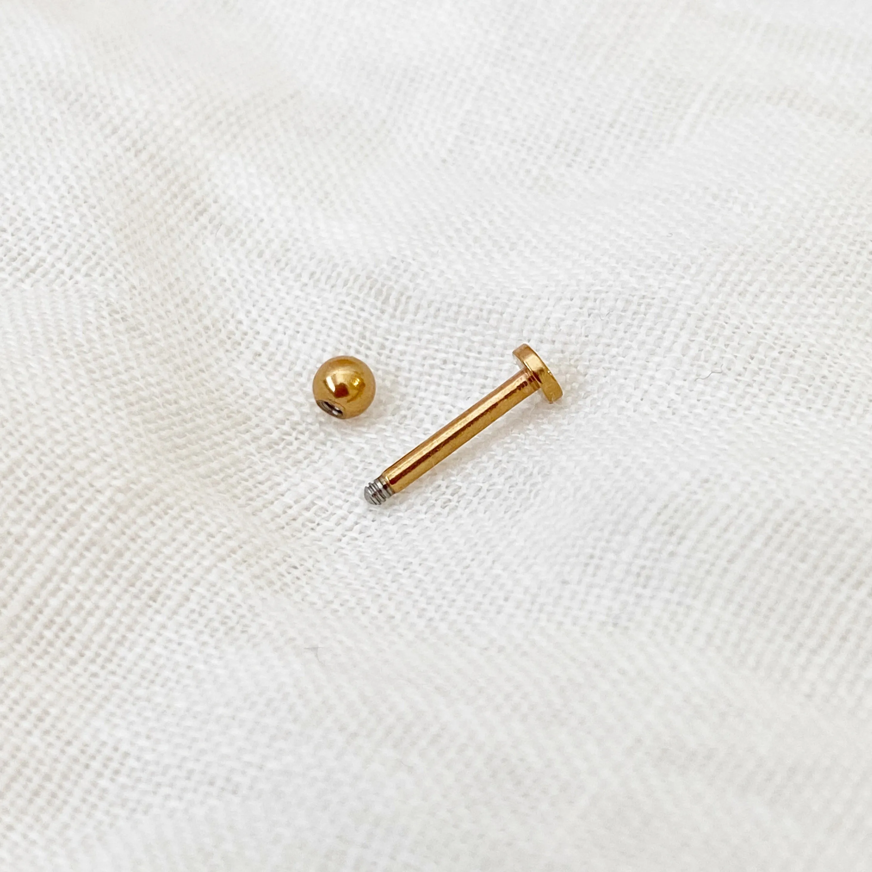 Rose Gold Ball Stud Flat Back Earring