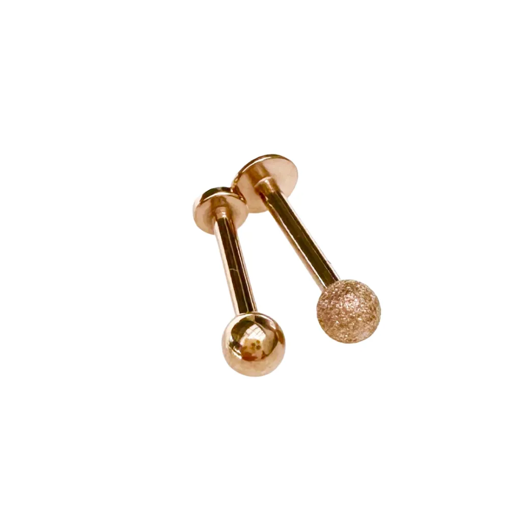 Rose Gold Ball Stud Flat Back Earring