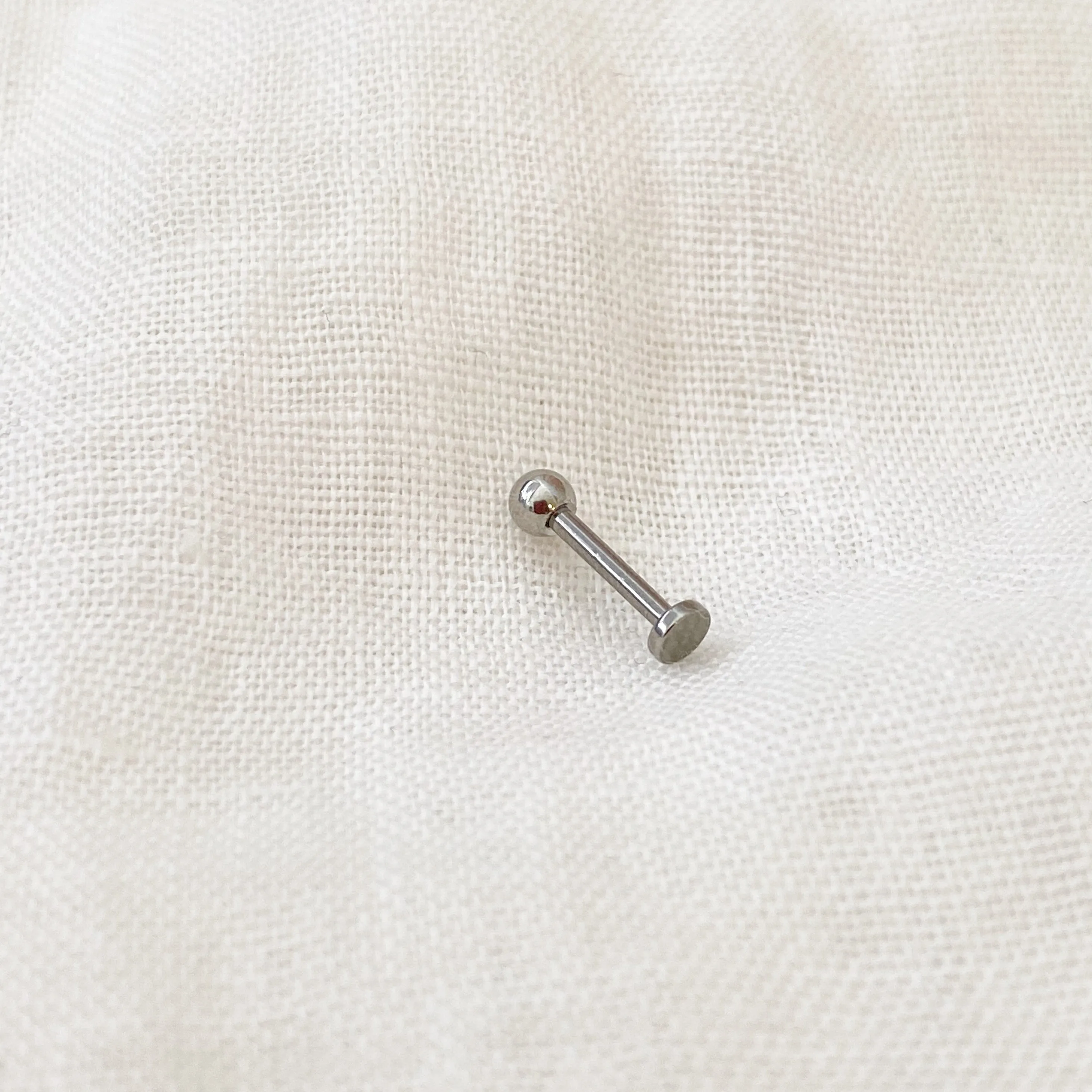 Silver Ball Stud Flat Back Earring