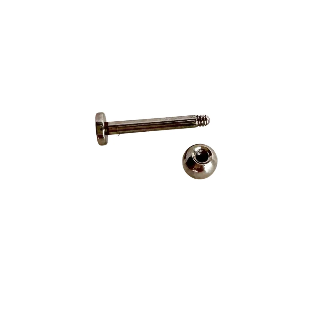 Silver Ball Stud Flat Back Earring