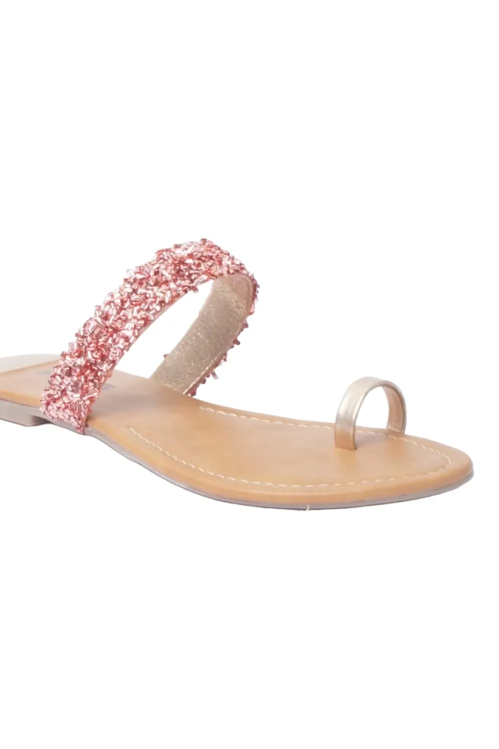 SOLES Rose Gold Flat Sandals