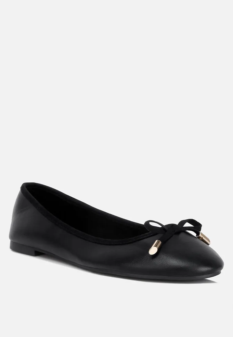 Suzzy Bow Embellished Flat Ballerinas By Ruw