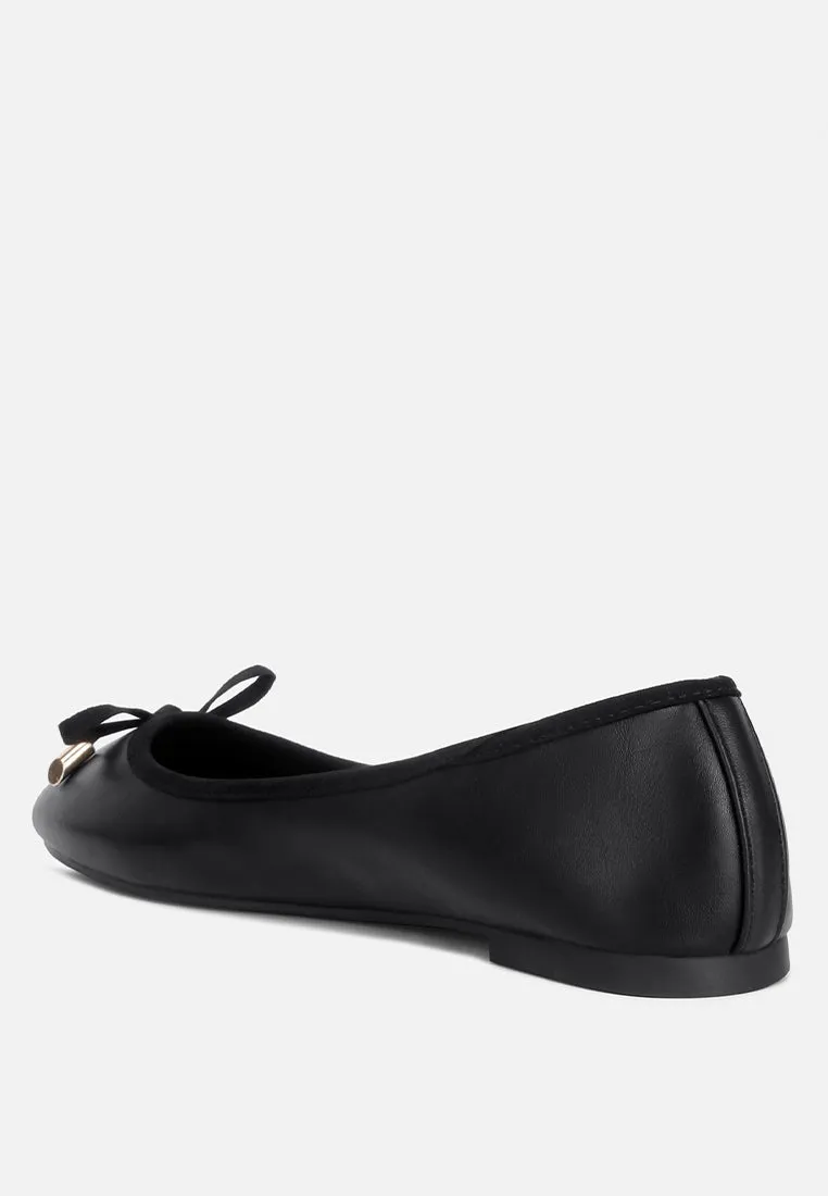 Suzzy Bow Embellished Flat Ballerinas By Ruw