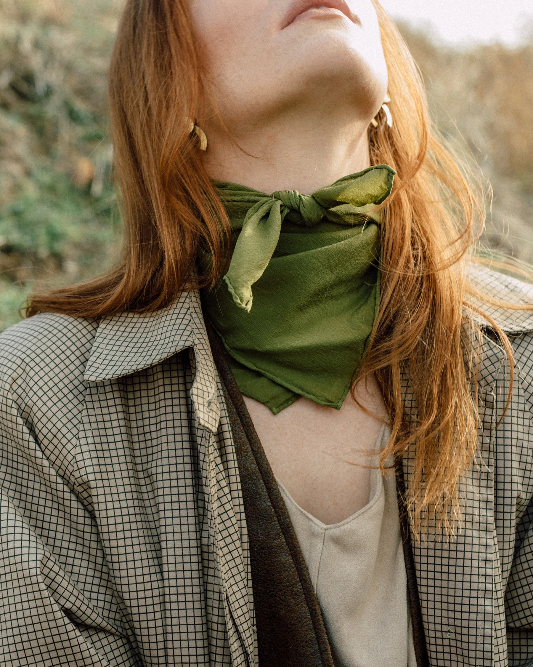 'The Scout' Washable Silk Scarf in Lichen