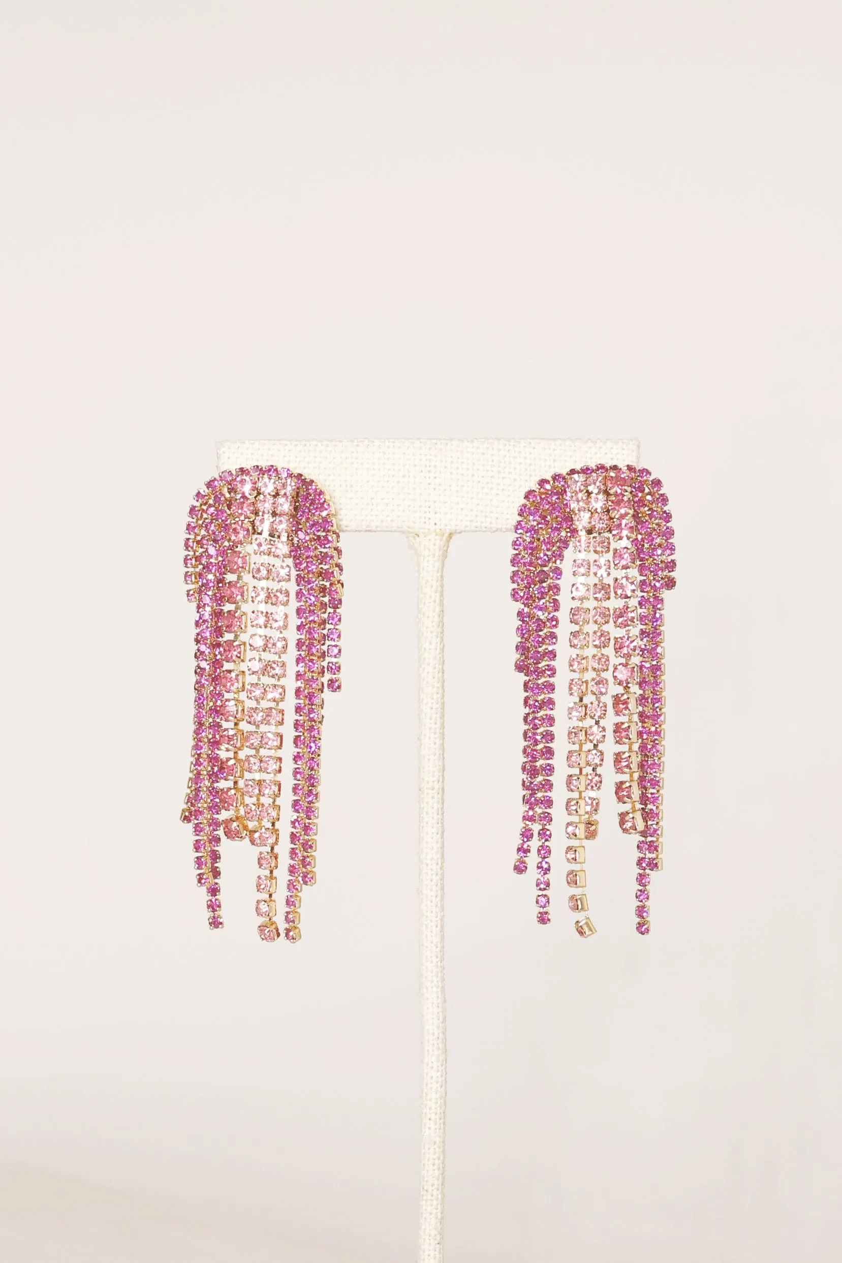 Tiffany Fringe Earrings - Pink