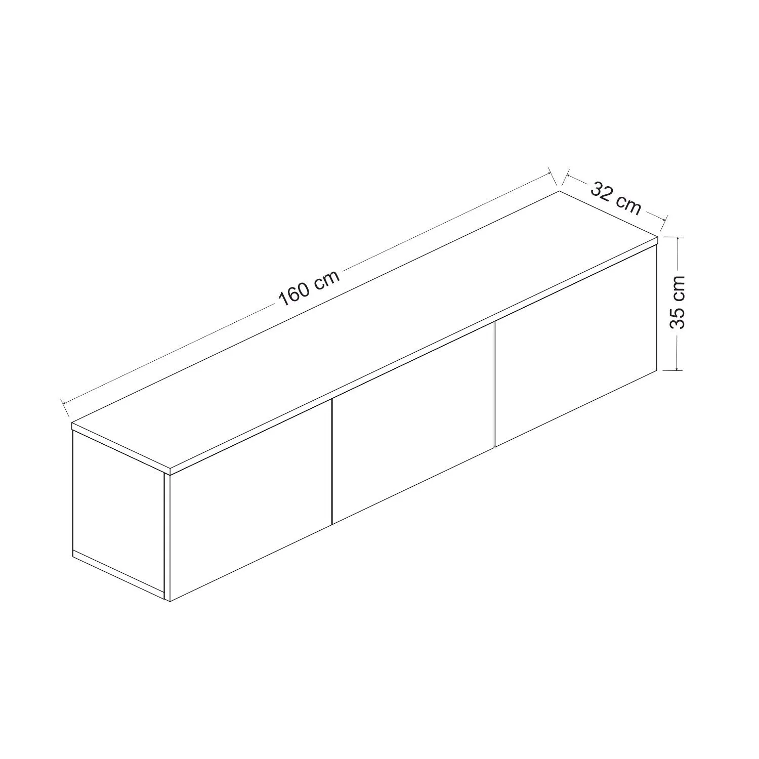 TV Stand Neon Illuminated - Anthracite