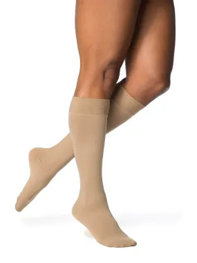 Women Essential Opaque Knee High CLOSED TOE in Plus Size w/Silicone Band